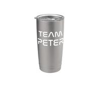 Team Peter Modern Futuristic White Font Vaso térmico de acero inoxidable de doble pared