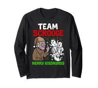 Team Scrooge tee Grumpy Adulto Juego de Palabras de Navidad Feliz KissMyAss Manga Larga