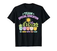 Team Sped Grow with The Flow Lindo Profesor de educación Especial Camiseta gráfica económica, Hombre, Negro, L
