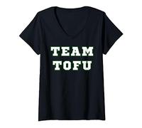 Team Tofu Vegan Vegetariano a base de plantas amantes del tofu. Camiseta Cuello V