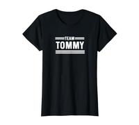 Team Tommy - Apellido Camiseta gráfica económica, Mujer, Negro, L
