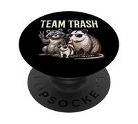 Team Trash Raccoon Opossum Skunk Funny Zarigüeya Hombres Mujeres Niños PopSockets PopGrip Adhesivo