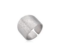 TEAMER Acero inoxidable Pentagram Anillo Triple Luna Diosa Anillo Árbol de la Vida Wiccan Pagen Mágico Pentáculo Religiones Amuleto Joyería Para Hombres Mujeres (9, Triple Diosa de la Luna - Plata)