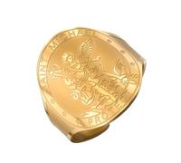 TEAMER Anillo ajustable de San Miguel, de acero inoxidable, anillo de San Miguel, amuleto de arcángel, joyería religiosa para mujer, No es una piedra preciosa