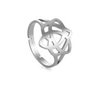 TEAMER Anillo de nudo de brujas, anillo de nudo de amor celta de brujería de acero inoxidable para mujer, colgante de nudo celta geométrico, joyería Vintage (Nudo Corazón Celta - Plata)