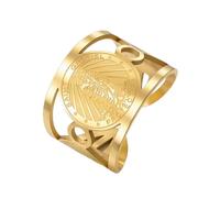 TEAMER Anillo de San Gabriel Arcángel, joyería religiosa para mujer, Acero inoxidable, Sin piedra preciosa