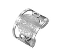 TEAMER Anillo de San Gabriel Arcángel, joyería religiosa para mujer, Acero inoxidable, Sin piedra preciosa