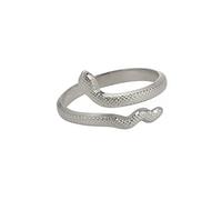 TEAMER Anillo de serpiente de acero inoxidable ajustable dedo Anillo de serpiente Anillo de apilamiento Punk Serpiente Animal Joyería Para Mujeres (Estilo 5 -Plata, Ajustable)
