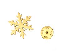 TEAMER Broche de copo de nieve de Navidad de acero inoxidable con diseño de flor de nieve, accesorios de fiesta de invierno, joyería para mujer, 22*25mm, Acero inoxidable, No es una piedra preciosa