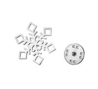 TEAMER Broche de copo de nieve de Navidad de acero inoxidable con diseño de flor de nieve, accesorios de fiesta de invierno, joyería para mujer, 22*25mm, Acero inoxidable, No es una piedra preciosa