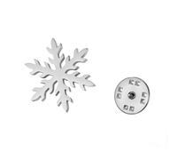 TEAMER Broche de copo de nieve de Navidad de acero inoxidable con diseño de flor de nieve, accesorios de fiesta de invierno, joyería para mujer, 22*25mm, Acero inoxidable, No es una piedra preciosa