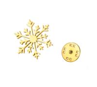 TEAMER Broche de copo de nieve de Navidad de acero inoxidable con diseño de flor de nieve, accesorios de fiesta de invierno, joyería para mujer, 22*25mm, Acero inoxidable, No es una piedra preciosa
