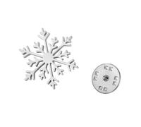 TEAMER Broche de copo de nieve de Navidad de acero inoxidable con diseño de flor de nieve, accesorios de fiesta de invierno, joyería para mujer, 22*25mm, Acero inoxidable, No es una piedra preciosa
