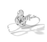 TEAMER Broche de Estetoscopio con Nombre Personalizado Broche de Estetoscopio de acero inoxidable Personalizado para Graduación Médica para Enfermeras y Médicos (Plata)