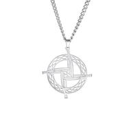 TEAMER Collar con colgante de cruz de Santa Brígida celta, amuleto irlandés, talismán irlandés, joyería para mujeres y hombres, Adjustable, Acero inoxidable, No es una piedra preciosa