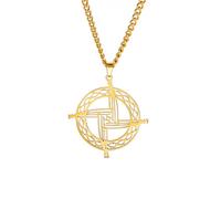 TEAMER Collar con colgante de cruz de Santa Brígida celta, amuleto irlandés, talismán irlandés, joyería para mujeres y hombres, Adjustable, Acero inoxidable, No es una piedra preciosa