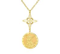 TEAMER Collar con colgante de nudo de bruja de San Miguel El Gran Arcángel Protector Amuleto Collar Amuleto Doble Amuleto Joyería de Protección, adjustable, Acero inoxidable, No es una piedra preciosa