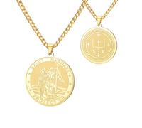 TEAMER Collar con colgante de San Rafael, arcángel de curación y protección, collar de San Rafael, amuleto, joyería religiosa para mujer, Adjustable, Acero inoxidable, No es una piedra preciosa