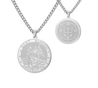 TEAMER Collar con colgante de San Rafael, arcángel de curación y protección, collar de San Rafael, amuleto, joyería religiosa para mujer, Adjustable, Acero inoxidable, No es una piedra preciosa