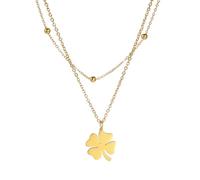 TEAMER Collar con colgante de trébol irlandés de la buena suerte, símbolo de la felicidad, joyería de la suerte para el día de San Patricio, Ajustable, Acero inoxidable, No es una piedra preciosa