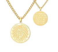 TEAMER Collar con medalla de San Gabriel Arcángel Guardián bendición esperanza y protección San Gabriel, collar amuleto religioso para mujer, Adjustable, Acero inoxidable, No es una piedra preciosa