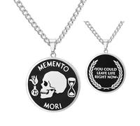 TEAMER Collar Memento Mori con Calavera para Mujer y Hombre