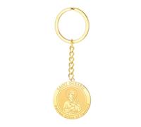 TEAMER Delicado Llavero con Medalla de San Gerardo Colgante de la Maternidad Santo Patrón de la Fertilidad Joyería con Medalla Religiosa Católica para Mujer (Oro)