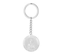 TEAMER Delicado Llavero con Medalla de San Gerardo Colgante de la Maternidad Santo Patrón de la Fertilidad Joyería con Medalla Religiosa Católica para Mujer (Argento)
