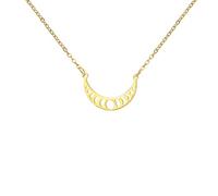 TEAMER Elegante collar con fase lunar Colgante de luna creciente de acero inoxidable Moda Astrología celestial Joyería lunar para mujer (Gold)