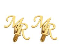 TEAMER Gemelos Personalizados de Acero Inoxidable con Iniciales Personalizadas para Hombres, Botones de Manga para Traje de Negocios, para Papá, Esposo, /, Acero inoxidable, No es una piedra preciosa