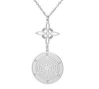 TEAMER Hekate - Collar con colgante de nudo de bruja, rueda Wicca de la diosa Hekate, doble amuleto de protección, joyería para mujer, adjustable, Acero inoxidable, No es una piedra preciosa
