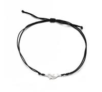 TEAMER Lobo Pulsera Zorro Pulsera Delfín Cuerda de Cera Chian Pulsera Acero Inoxidable Joyería Animal Para Mujeres (Delfín - Plata)