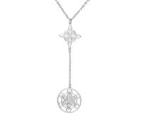 TEAMER Metatron - Collar con colgante de nudo de bruja, doble amuleto, protección de acero inoxidable, collares de brujería, joyería vintage para mujer, adjustable, Acero inoxidable, No es una piedra