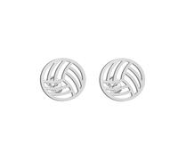 TEAMER Pendiente De Voleibol Delicado Pendientes de Botón de Voleibol Joyería de Pelota Deportiva de Moda para los Amantes del voleibol del Entrenador del Atleta del Equipo (Plata)