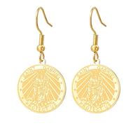 TEAMER Pendientes colgantes de San Gabriel, bendición, esperanza y protección, aretes de San Gabriel, amuleto, joyería religiosa para mujer, 25*25mm, Acero inoxidable, Sin piedra preciosa