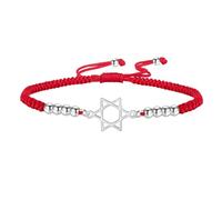 TEAMER Pulsera ajustable con diseño de estrella de David, cuerda de cera, pulsera de estrella de David, amuleto judío hexagonal judaísmo, joyería para mujer, 12*19mm, Acero inoxidable, Sin piedra