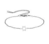 TEAMER Pulsera ajustable de estrella de David, de acero inoxidable, con diseño de estrella de David, con hexagrama judío, amuleto judío para mujer, 12*19mm, Acero inoxidable, Sin piedra preciosa