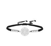 TEAMER Pulsera ajustable de Hekate con cuentas de cuerda de cera, pulsera de rueda de Hecate, rueda de Wicca de Hekate, amuleto de diosa Hekate, joyería para mujer, 20*20mm, Acero inoxidable, No es