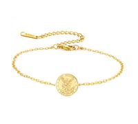TEAMER Pulsera ajustable de San Miguel de acero inoxidable, pulsera de San Miguel, amuleto de arcángel, joyería religiosa para mujer, 20*20mm, Acero inoxidable, No es una piedra preciosa