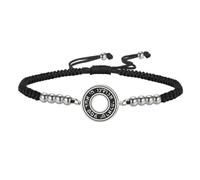 TEAMER Pulsera ajustable Shema Yisrael con oración judía Hear O | Pulsera de cuentas de acero inoxidable con cuerda de cera hebrea, joyería religiosa vintage para hombres y mujeres