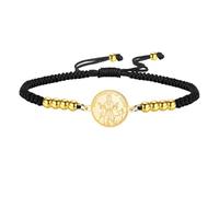 TEAMER Pulsera de San Francisco de Asís Colgante del santo patrón de los animales y la naturaleza Medalla de protección de mascotas de Francisco Joyería católica para mujeres y hombres (Oro)