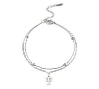 TEAMER Pulsera Símbolo de Psicología Pulsera Psi Doble Capa Acero Inoxidable Colgante Letra Griega Psicología Joyería Para Mujeres Hombres (Plata)
