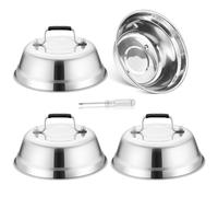 TEAMFAR Juego de 4 campanas para hamburguesas de acero inoxidable (16,7 x 5,8 cm)