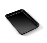 TEAMFAR Mini bandeja para horno, rectangular de acero al carbono, bandeja para tartas, molde con revestimiento antiadherente para hornear, servir sano y resistente, fácil de limpiar, 26,5 × 20,5 x 2,5