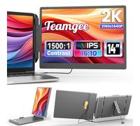 Teamgee 14" 2K Pantalla Portatil, 2160 x 1440P QHD IPS Extensor de Pantalla para Portátil, Dual Monitor Portatil for 13."-17" Laptop spara Mac, Wins, Android, Dex, HDMI/USB-A/Type-C Plug and Play