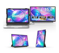 Teamgee 15.6" Monitor Portátil, FHD 1080P Extensor de Pantalla para Portátil para PC 13"-17", Desmontable, HDMI/USB-A/Type-C Plug and Play for Wins/Mac/Dex/Chrome