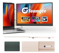 Teamgee Extensor de Pantalla para Laptop de 14.1 Pulgadas, Monitor portátil IPS FHD 1080P Compatible con portátiles de 13 a 17 Pulgadas” (Dual 14.1")
