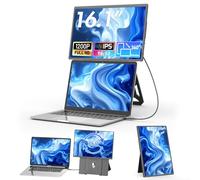 Teamgee Monitor Portátil 16.1 “, FHD 1200P IPS con Soporte Magnético 360° de Altura Ajustable, Pantalla Dual Ultra Delgada para Mac/Windows/Chrome (Portátiles 13-17.3"), Montaje VESA