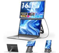 Teamgee Monitor Portátil 16.1 “, FHD 1200P IPS con Soporte Magnético 360° de Altura Ajustable, Pantalla Dual Ultra Delgada para Mac/Windows/Chrome (Portátiles 13-17.3"), Montaje VESA
