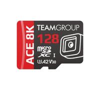 TEAMGROUP ACE - Tarjeta de memoria MicroSDXC de 128 GB con adaptador - DDR200, UHS-I U3 V30 A2, grabación de video 8K/4K para cámaras GoPro, DJI, Insta360 y de acción, cámaras cardán